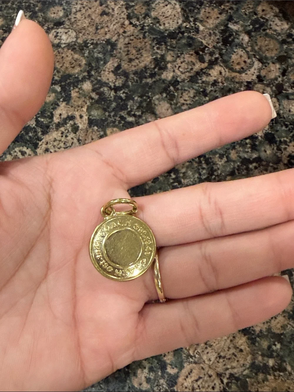 Coach Gold-Tone Disc Charm Key/Card Holder Accent